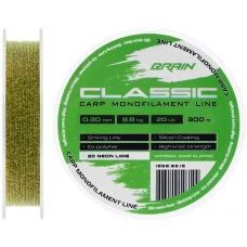 Волосінь Brain Classic Carp Line (3D neon lime) 300m 0.30mm 20lb 8.8kg Волосінь Brain Classic Carp Line (3D neon lime) 300m 0.30mm 20lb 8.8kg