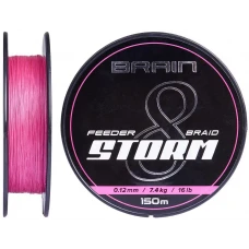 Шнур Brain Storm 8X (pink) 150m 0.18mm 27lb/12.2kg Шнур Brain Storm 8X (pink) 150m 0.18mm 27lb/12.2kg
