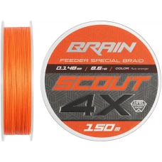 Шнур Brain Scout 4X 150m (fluoro Orange) 0.148mm 8.6kg