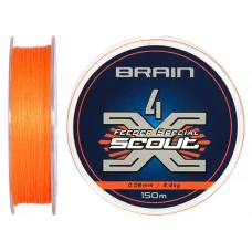 Шнур Brain Scout 4X 150m (fluoro Orange) 0.080mm 4.4kg Шнур Brain Scout 4X 150m (fluoro Orange) 0.080mm 4.4kg