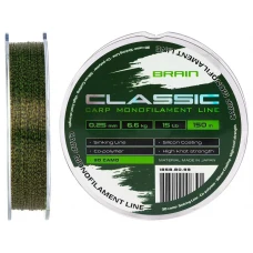 Волосінь Brain Classic Carp Line 3D (camo) 150m 0.25mm 15lb 6.6kg Волосінь Brain Classic Carp Line 3D (camo) 150m 0.25mm 15lb 6.6kg