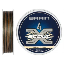 Шнур Brain Scout 4X 150m (camo) 0.080mm 4.4kg Шнур Brain Scout 4X 150m (camo) 0.080mm 4.4kg