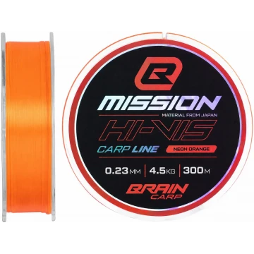 Волосінь Brain Mission Carp Line (Neon Orange) 300m 0.23mm 4.5kg