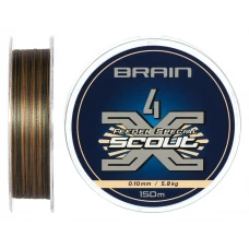 Шнур Brain Scout 4X 150m (camo) 0.100mm 5.8kg Шнур Brain Scout 4X 150m (camo) 0.100mm 5.8kg