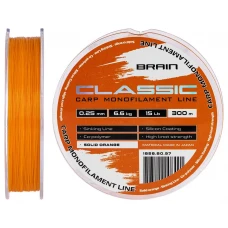 Волосінь Brain Classic Carp Line (solid orange) 300m 0.25mm 15lb 6.6kg Волосінь Brain Classic Carp Line (solid orange) 300m 0.25mm 15lb 6.6kg