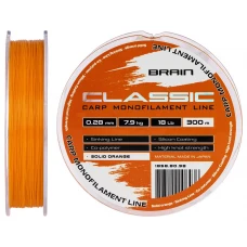 Волосінь Brain Classic Carp Line (solid orange) 300m 0.28mm 18lb 7.9kg Волосінь Brain Classic Carp Line (solid orange) 300m 0.28mm 18lb 7.9kg