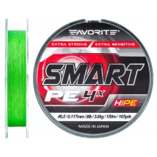 Шнур Favorite Smart PE 4x 150м (салат.) #0.5/0.117 мм 3.6 кг