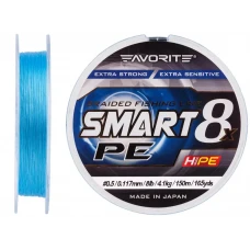 Шнур Favorite Smart PE 8x 150м (sky blue) #0.5/0.117 mm 8lb/4.1 kg Шнур Favorite Smart PE 8x 150м (sky blue) #0.5/0.117 mm 8lb/4.1 kg