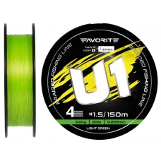 Шнур Favorite U1 PE 4x 150m (light green) #1.5/0.209mm 20lb/9.0kg