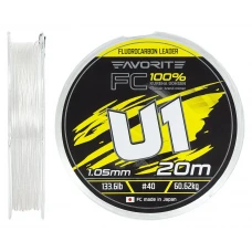 Флюорокарбон Favorite U1 FC 20m #40/1.05mm 133.6lb/60.62kg