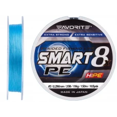 Шнур Favorite Smart PE 8x 150м (sky blue) #3/0.296 mm 35lb/19kg Шнур Favorite Smart PE 8x 150м (sky blue) #3/0.296 mm 35lb/19kg