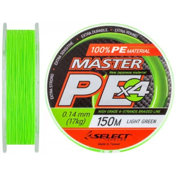 Шнур Select Master PE 150m (салат.) #1.0/0.14mm 38lb/17kg Шнур Select Master PE 150m (салат.) #1.0/0.14mm 38lb/17kg